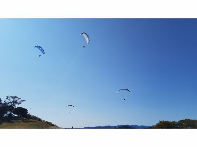 堂平山山頂西エリアでのソアリング 皆さん鳥になっています。