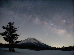 富士山と冬の天の川