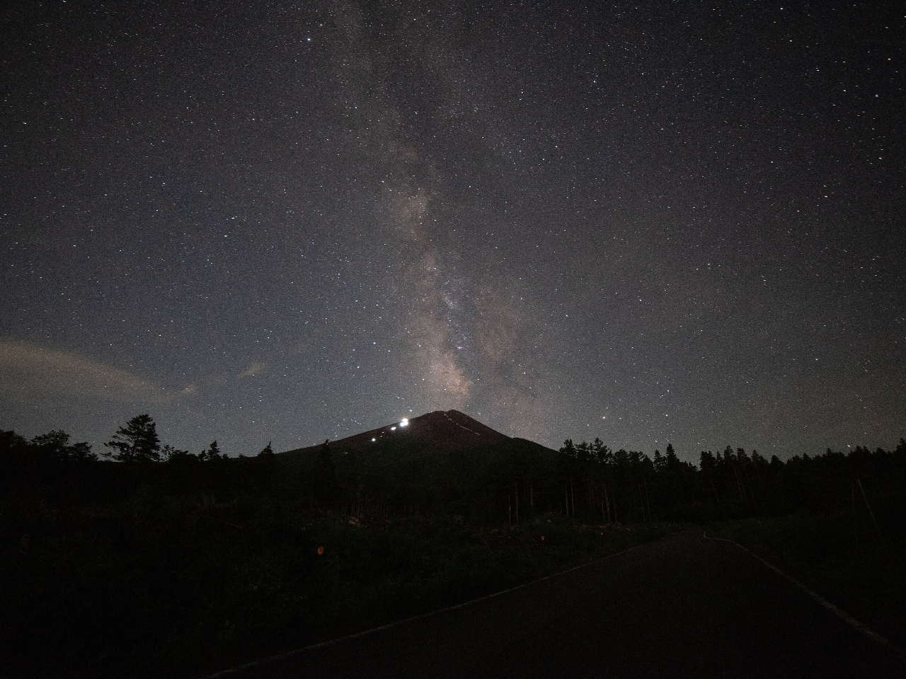 真っ暗な林道にて。ご希望により案内人が日々ロケハンを行った誰もいないポイントにもご案内します。