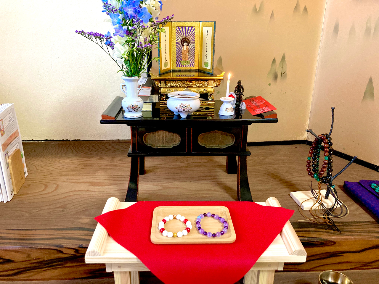 完成品は仏様にお供えしてお経をあげます