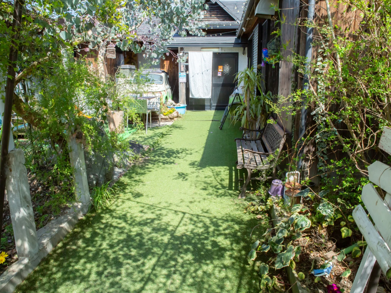 中庭にゲートがあるので、子どももペットも安心して見守れますよ!