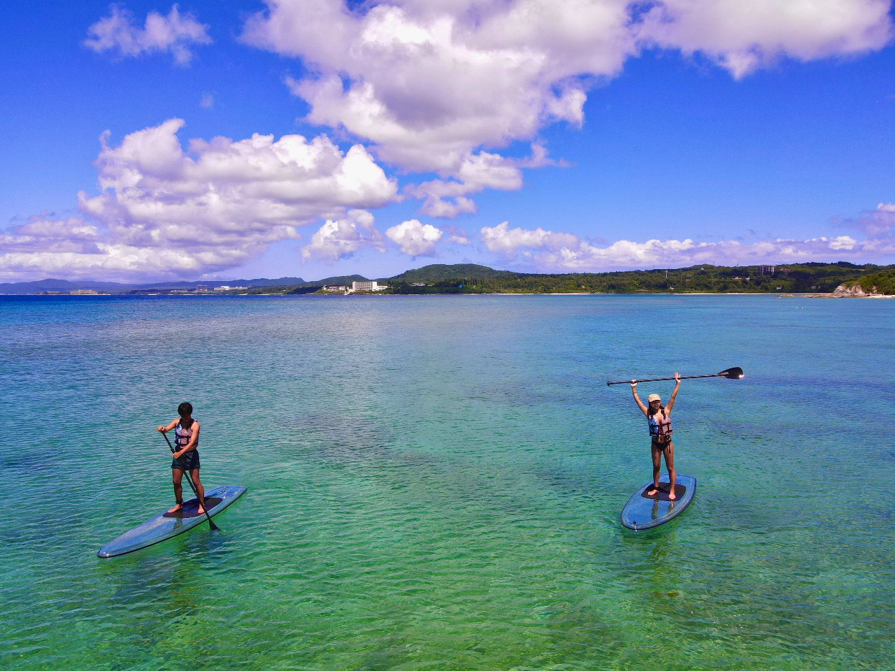 クリアSUPで水上遊泳