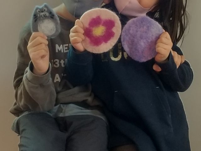 かわいいコースターができました!作るの大好きだそうです!