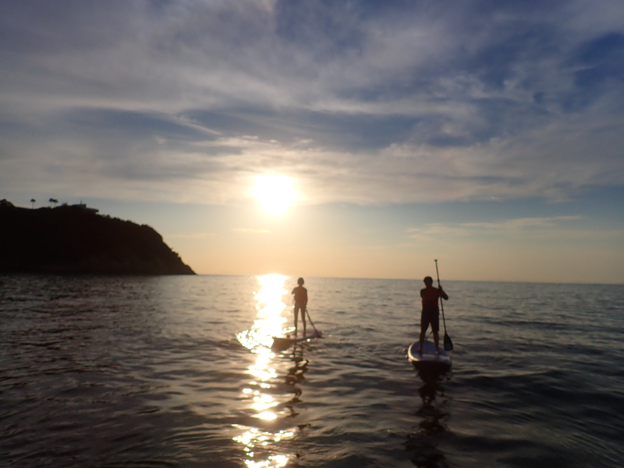 サンセット時間までゆっくりレクチャーを交えながらのSUP体験