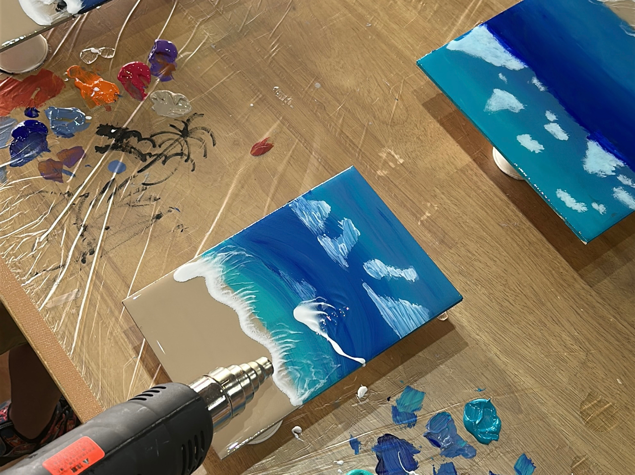 色鉛筆画、サイズA3、石垣島の海岸。 色鉛筆画、サイズA3、石垣島の海岸。 絵画