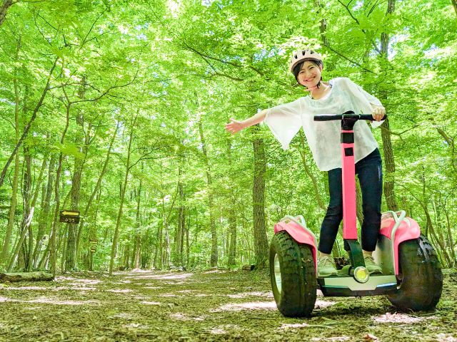 森の中で爽快ジャイロライドを楽しもう〜!5歳くらいから、Max87歳の方まで乗れました