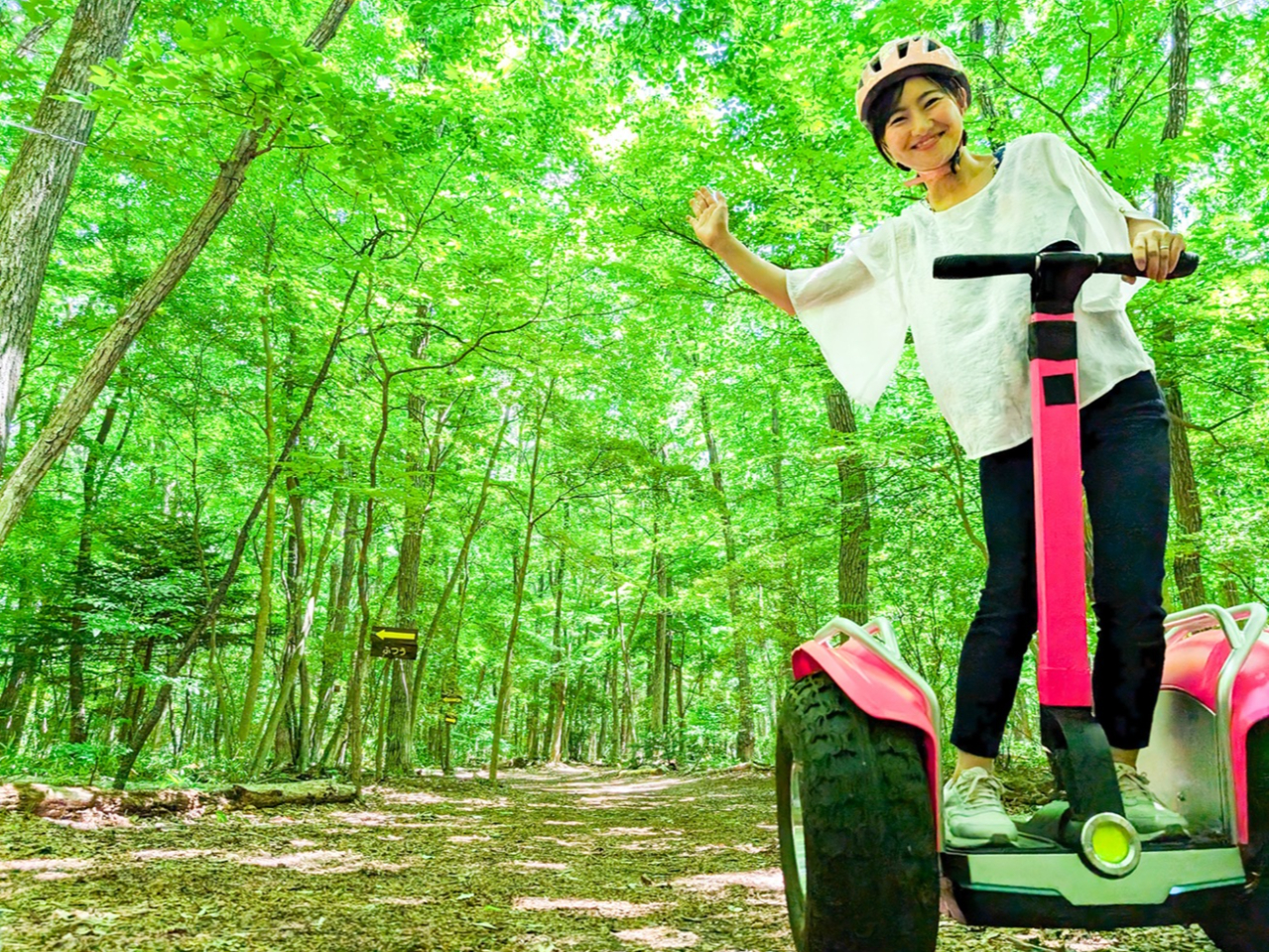 森の中で爽快ジャイロライドを楽しもう〜!5歳くらいから、Max87歳の方まで乗れました