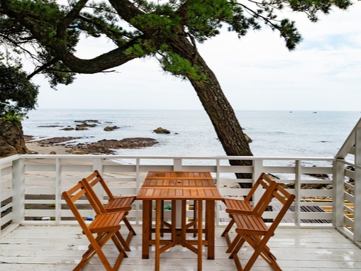 海を眺めながらBBQ!