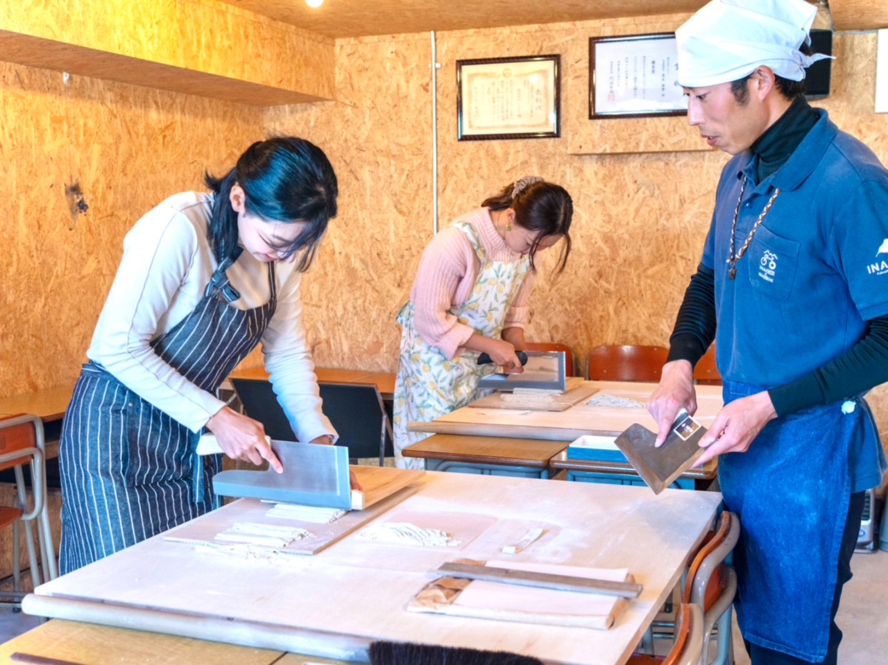 蕎麦打ち体験後の様子