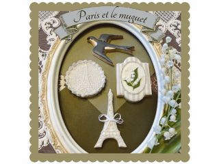 5月 可憐に咲くすずらんとフランス パリのエッフェル塔、そして初夏の空に飛ぶツバメをイメージしたクッキーです。(経験者向き)