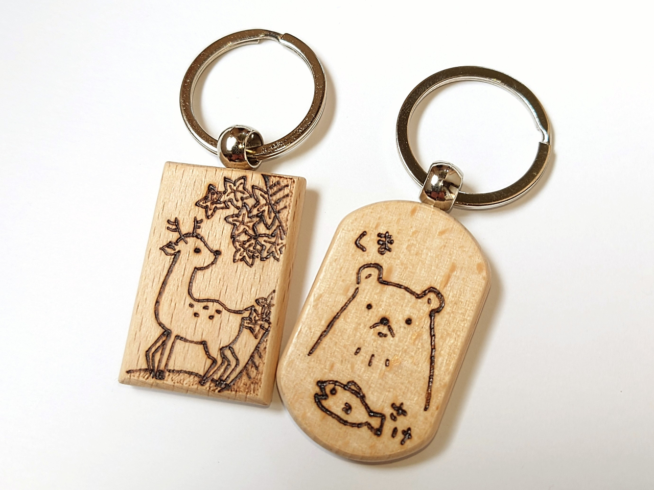 木のオリジナルデザインキーホルダー作成体験