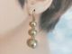 【デザインC】大きさの違うコットンパールを繋げて揺れるピアスに