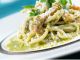 (パスタ)五島うどんを使って クリーム・ジェノベーゼ