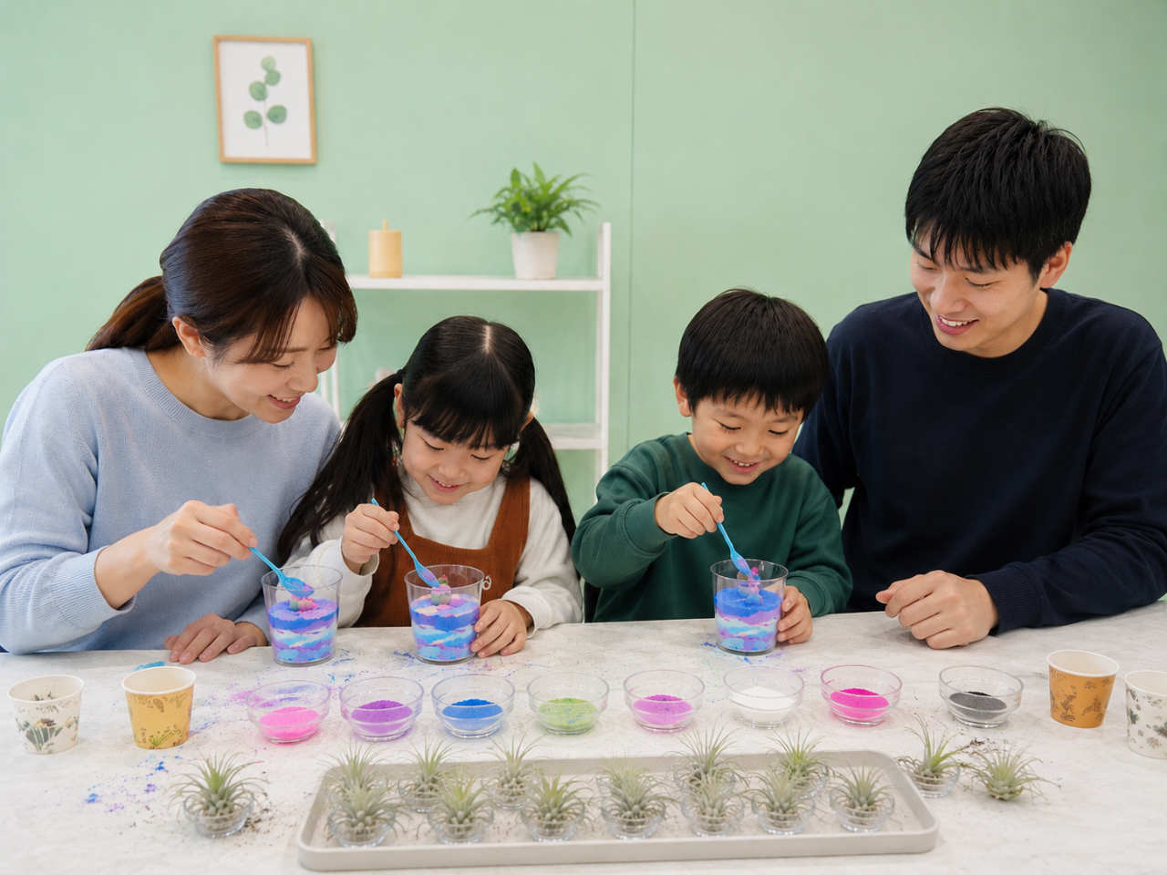 新潟市秋葉区】エアプランツをオシャレに飾る！グラスサンドアート