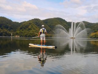 灰塚ダムの映えスポット<大噴水>