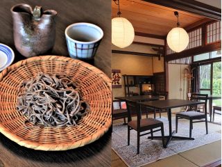 そば打ちがまた楽しいんです!体験後は昭和モダンな古民家の和室でゆっくりとお食事していただける、ちょっと贅沢なそば打ち体験。