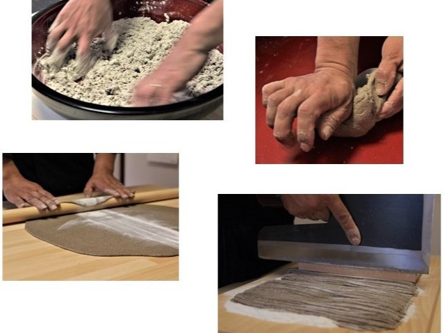 @混ぜるA捏ねるB延ばすC切る…茹でて、さあ食べましょう!