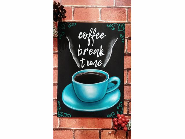 チョークアート体験コーヒーカップ