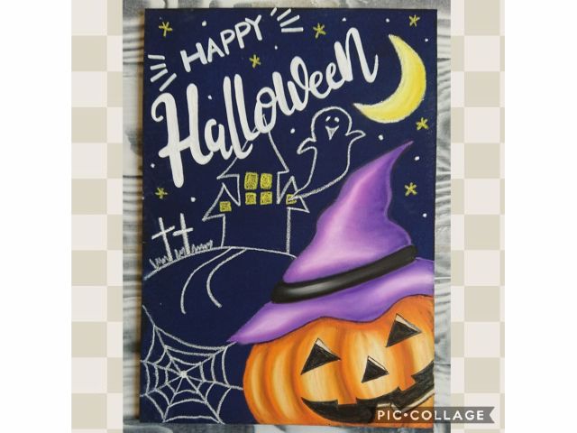 チョークアート体験ハロウィン
