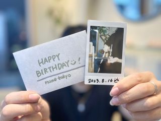 お店からのお祝いでチェキのプレゼント付き!