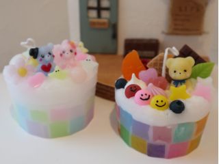 カラフルなアロマタイルキャンドル♪