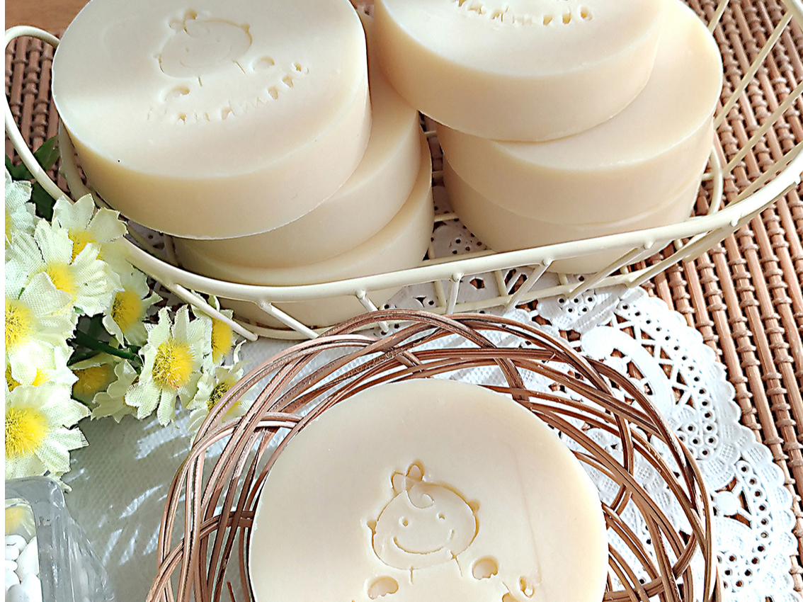 約70g丸型の可愛い石鹸が5個できます