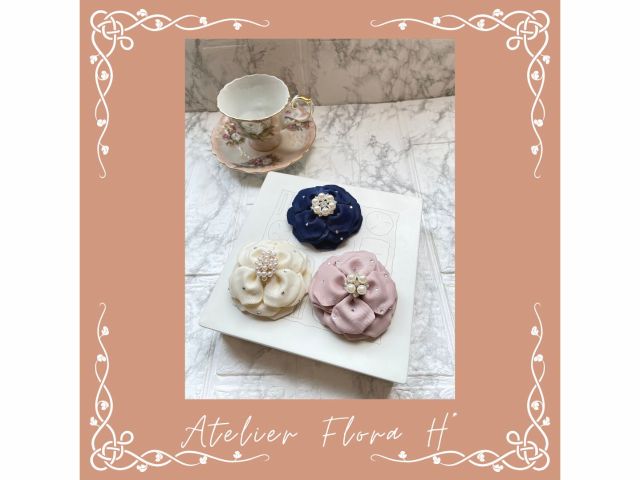 4,000円のコースです!ブローチやクリップにしてバッグなどに付けても可愛いです。