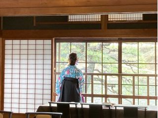 大正ロマン館 2回の廊下からの眺めです。