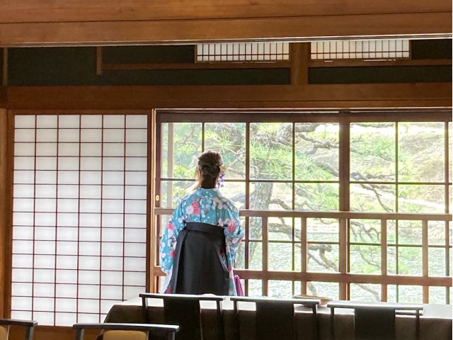 大正ロマン館 2回の廊下からの眺めです。