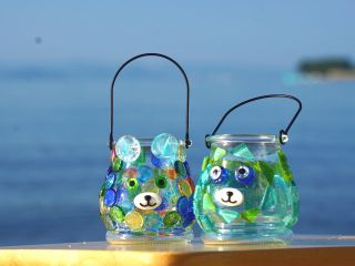 ガラスのランタンですが、綺麗なので昼間でも可愛いですよ!!