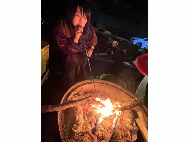 オプションで焚き火もできます。いい時期になってきました。