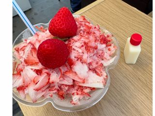 インスタフォローでいちごおり(削りいちご)をゲット!!(練乳別売)お友達や会社仲間と楽しいいちご狩りを!