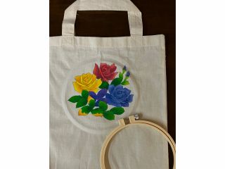 友禅彩色したトートバック