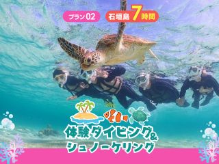 石垣島・7時間】初心者専門!ダイビング&シュノーケリング魅力満載コンボ - 幻の島探検&ウミガメと一緒に泳ぐ最高の体験!