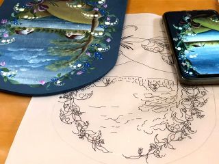 図案を写しますので、初めての方も心配なく絵が描けます。