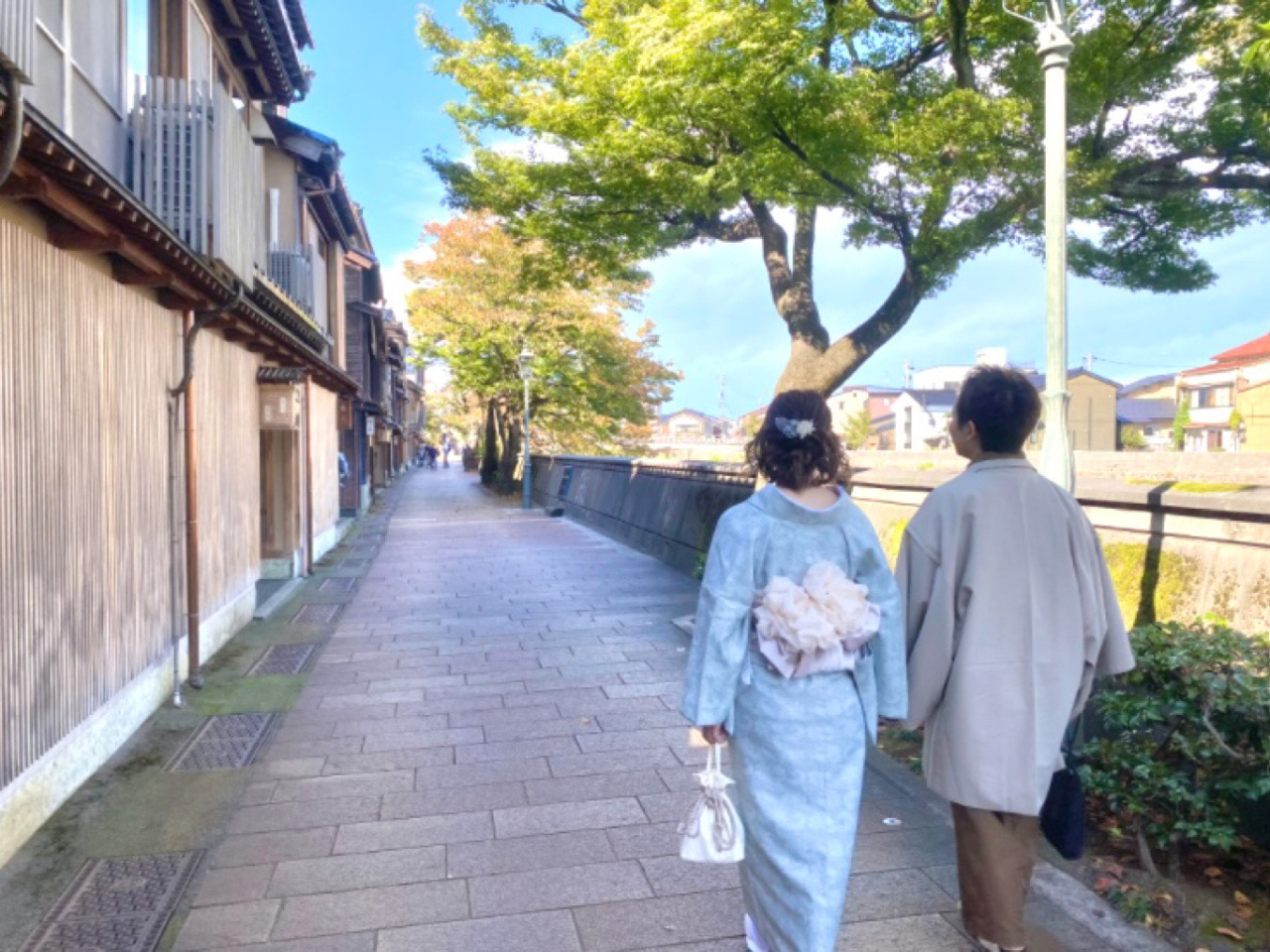 【金沢 着物レンタル カップルプラン】きもので金沢を街歩き ひがし茶屋街まで徒歩...