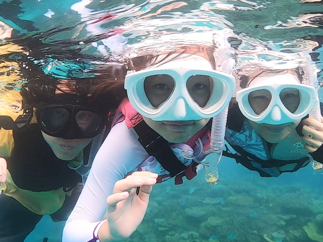 海の中ででハイチーズ