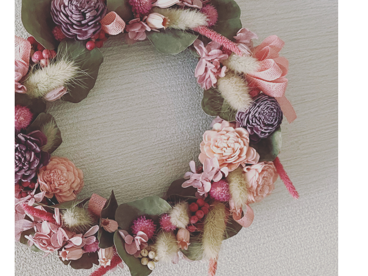 *:._季節のリースまたは季節のドライフラワースワッグ作り体験_.:*女性・ファ...