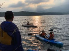 雲の合間の夕陽も綺麗