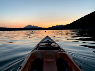 夕暮れ時のパドリング。とくに秋の夕陽は最高!