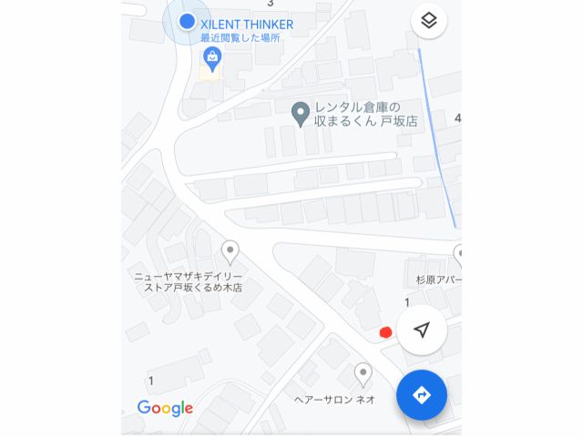 お車の際はコインパーキングをご利用下さい。(赤丸付近や、店舗付近にあります。) バス停は「太田川ゴルフ場」より徒歩5分。JR戸坂駅より15分。