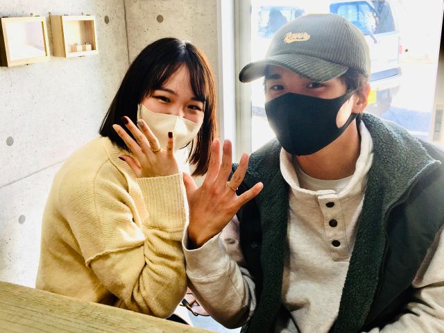 ロウ付けのペアリング製作をされました!^_^       金槌でトントン叩くのが楽しかったそうです!
