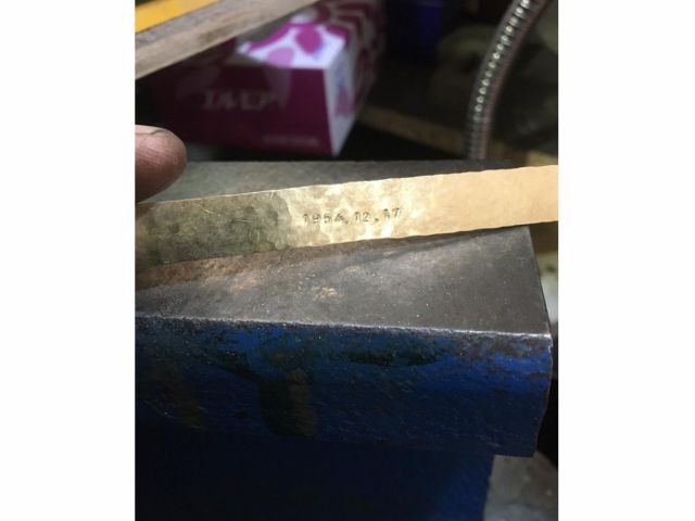 刻印もレッスン可能です。(別途お一人様1000円) 講師が打つことも可能です。1つずつ打ちますので、多少のズレも出来ますがそれも良い味になった!と好評です^_^