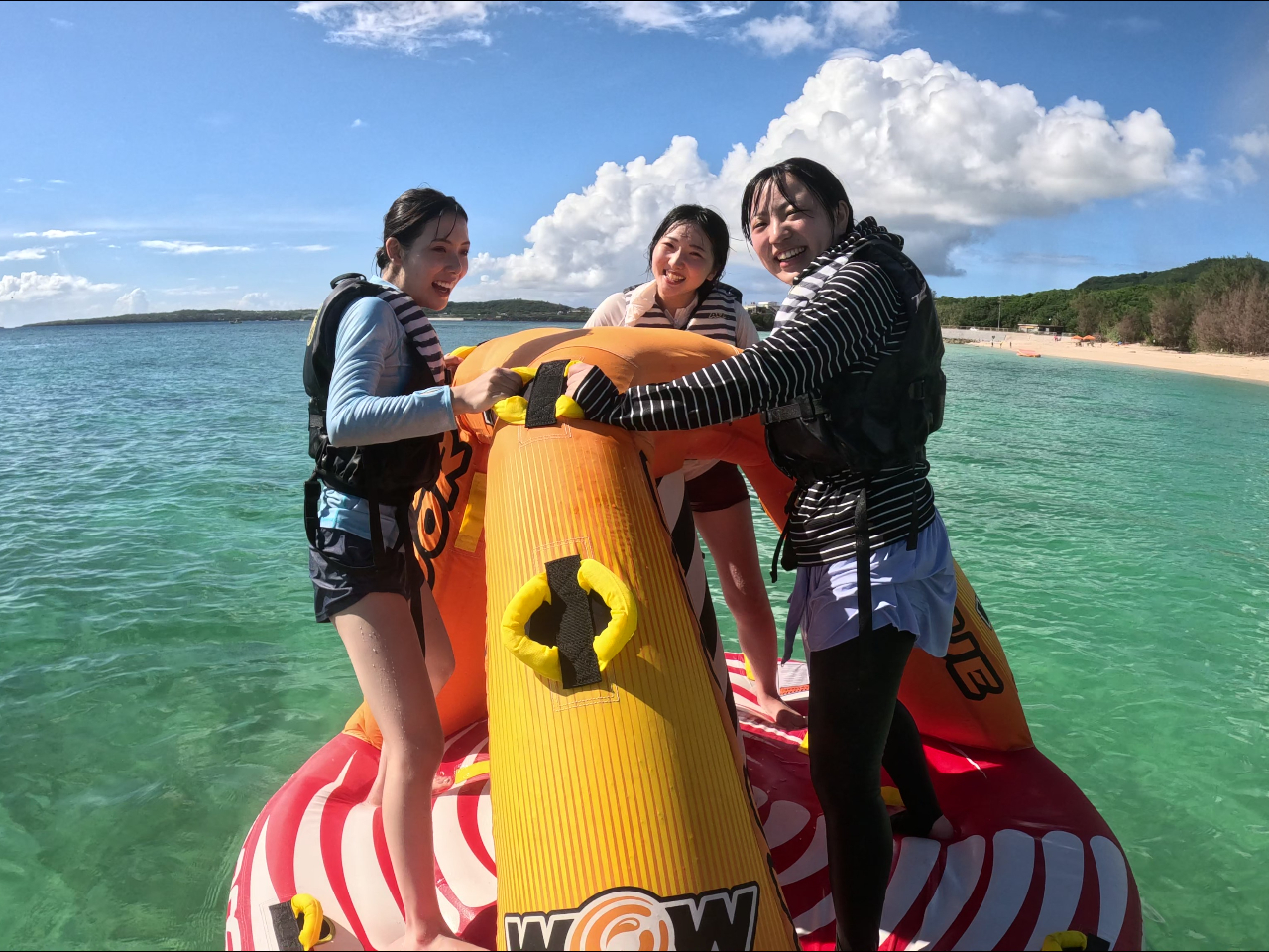 ワイプ 立ち乗りは3人の息をぴったり合わせて♪