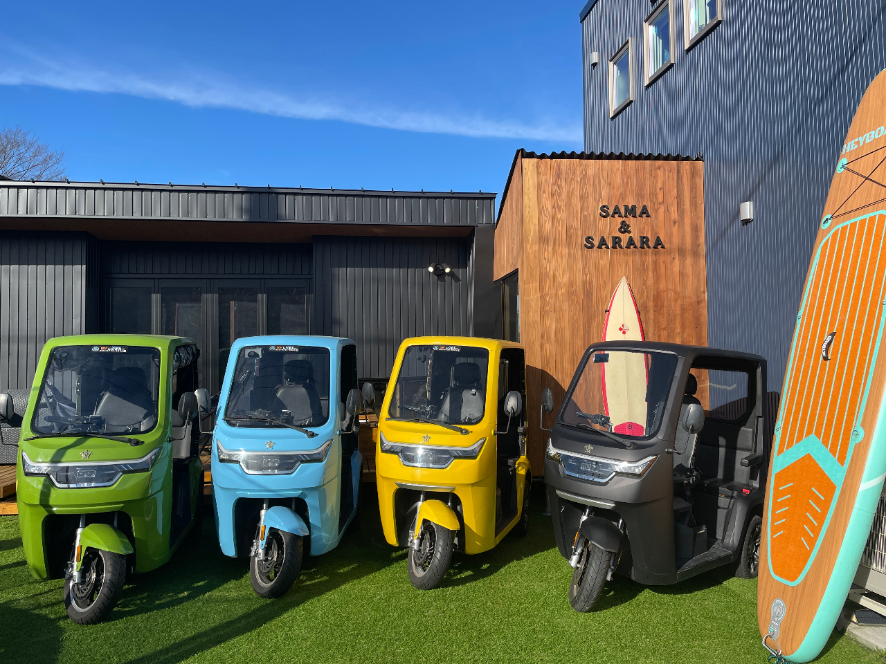 可愛いトゥクトゥクで琵琶湖ドライブは如何でしょうか♪ サップも無料レンタル実施中!