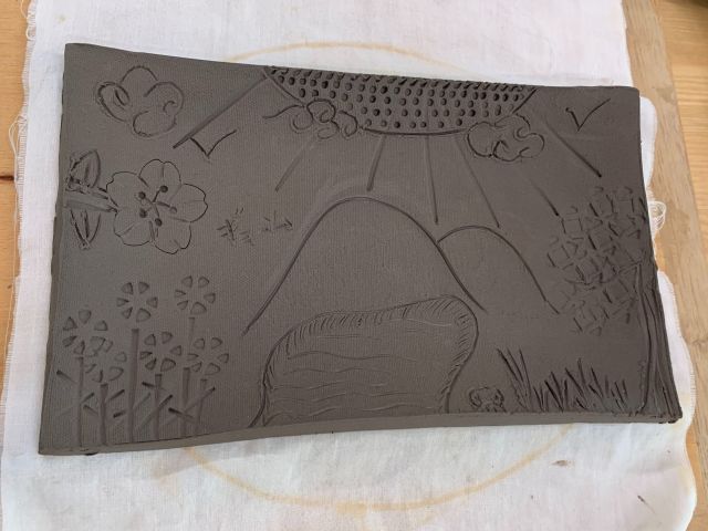 フランス人のパパさん作の角皿