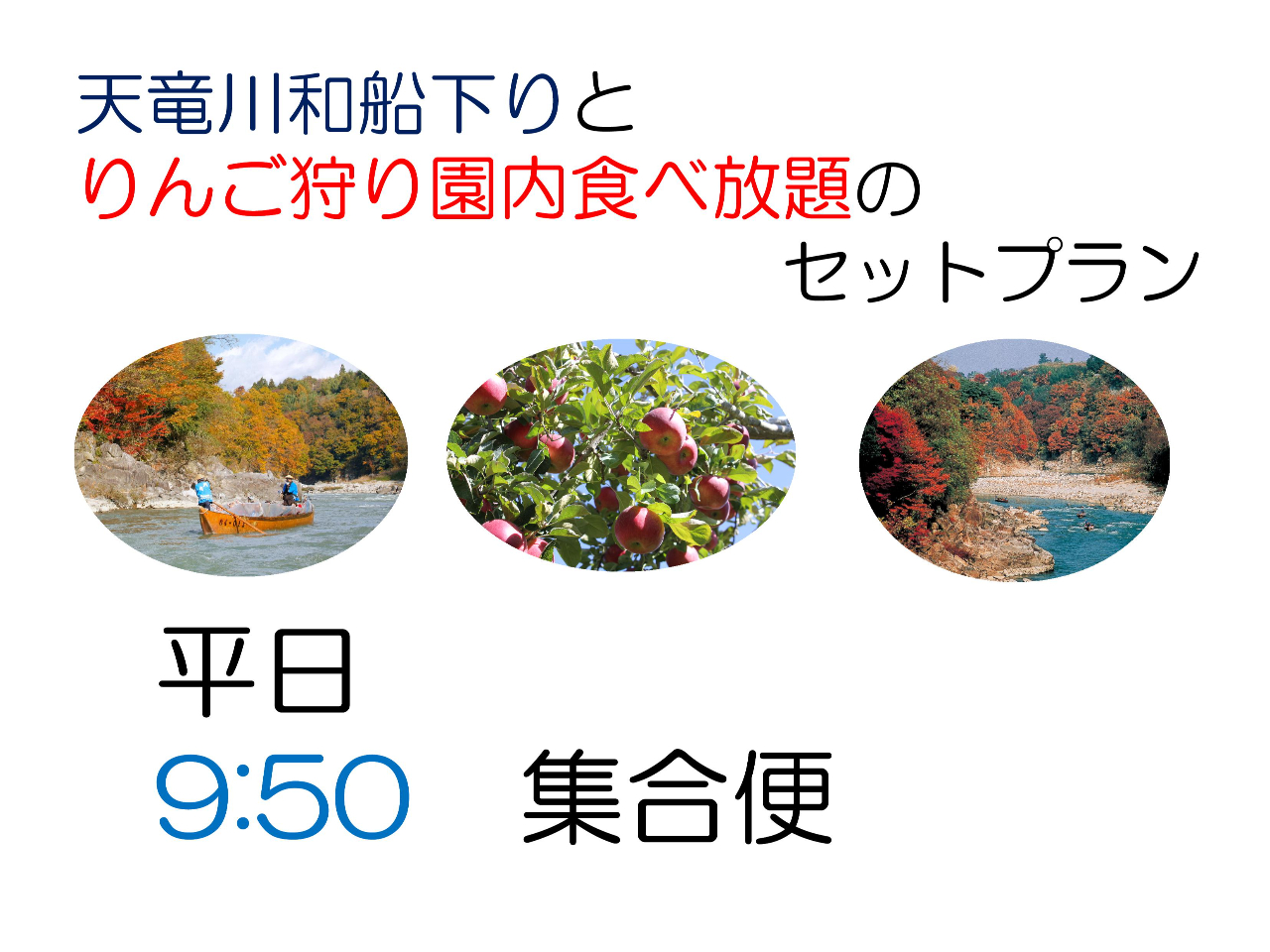 和船下りと旬のりんご狩りとのセットプラン