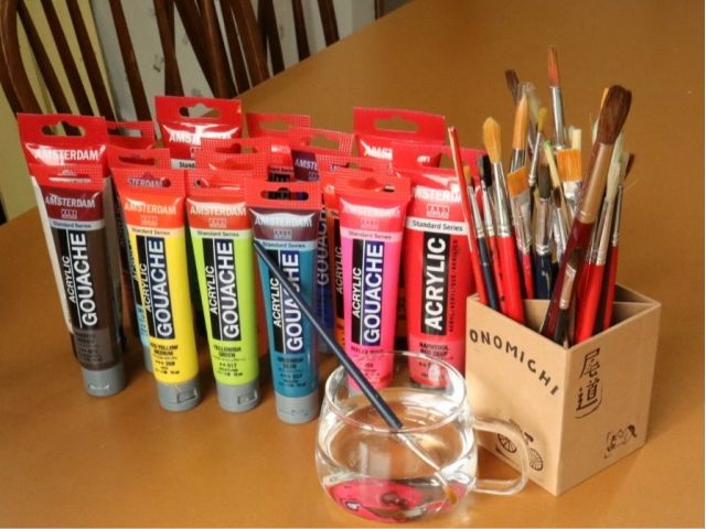 画材です。思い思いの組み合わせをお楽しみください。