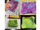 羊毛フェルトの性質(洗濯すると繊維が絡まり縮んだりする)を利用し、様々な形を作り上げていきます。ポーチ&コースター製作中