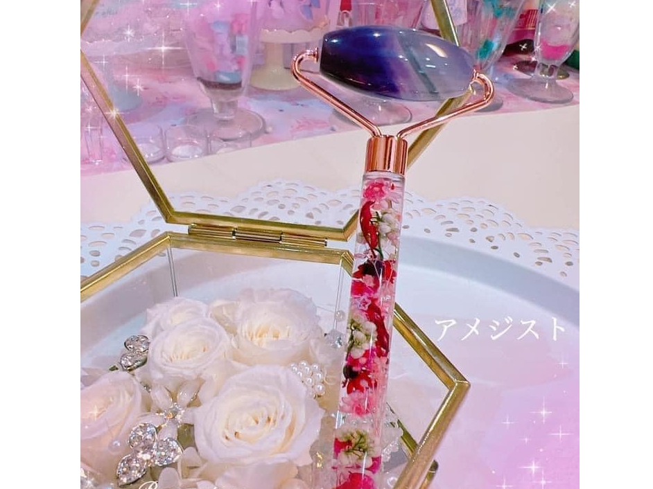 割引購入 美顔ローラーハーバリウム×筑紫野市】“天然石パワーストンと癒し フラワー・リース